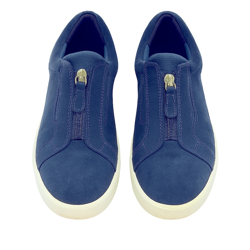 Clarks Dark Blue Suede Zip-Up Sneakers